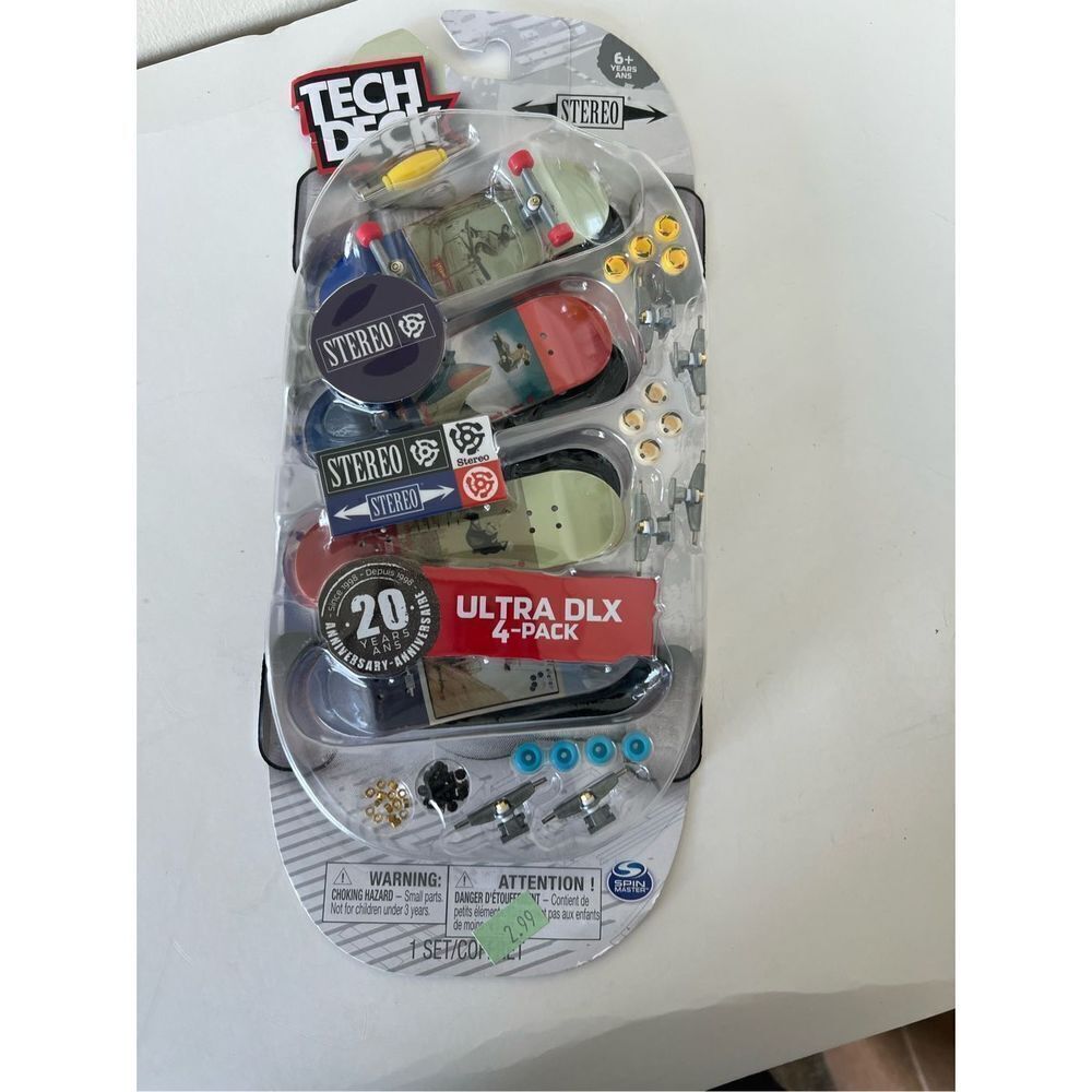 Tech Deck Ultra DLX 4PK 96mm Fingerboard Stereo 20th Anniversary Special Edition